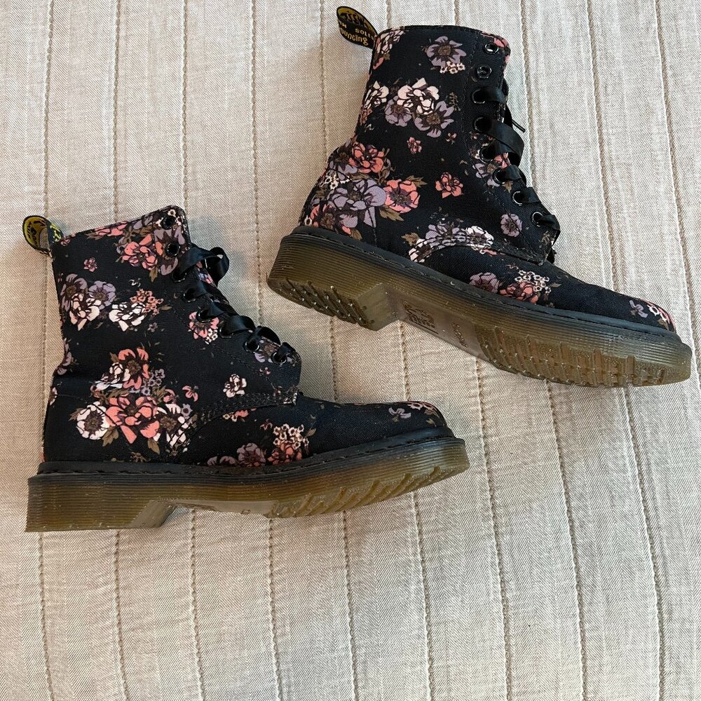 Dr. Martens Black Floral Boots